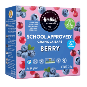 Healthy Crunch Gluten-Free Nut-Free Berry Probiotic Granola Bars, 5 Bars