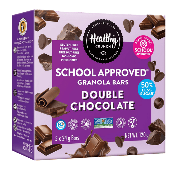 Healthy Crunch Gluten-Free Nut-Free Double Chocolate Probiotic Granola Bars, 5 Bars